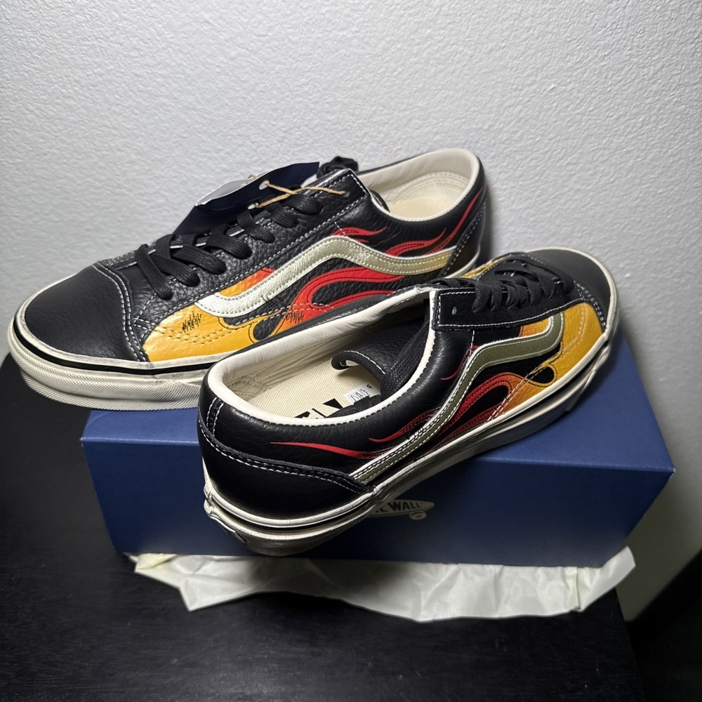 Men's Size 11.5 Vans Old Skool LX Archive Flame Black New In Box